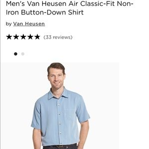NWT Van Heusen Classic Fit Non Iron Button Down